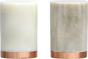 Creative Co-Op Marble Peper Shakers (Set of 2) Salt and Pepper Mills, White