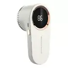 Electric Lint Remover Fabric Shaver Digital Display for Household (White)