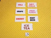 (7) COKE OR SODA VENDING MACHINE GENERIC VEND LABELS - Credit Card Size