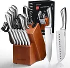 Knife Set,18 Piece Knife Block Set Knives Set for Kitchen Full Tang Steel Cutle