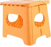 LOEFLIFA Folding Plastic Step Stool Portable Outdoor Stool for Adults Lightweight Bathroom Stool for Camping and Fishing Maple