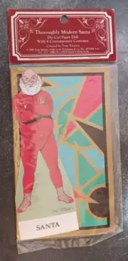 Thoroughly Modern Santa 5 1/2” Die Cut Paper Doll +4 Outfits Tom Tierney sealed