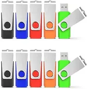 [KEXIN] 10 Pack 16GB USB Stick 3.0 Flash Drives Memory Stick High Speed Thumb Drive Pen Drive Zip Stick with LED Light For Data Storage (Multicolor)