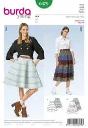 BURDA SEWING PATTERN B6479 SKIRT PATTERN SIZE 6-18