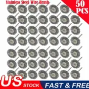 50PCS/SET Stainless Steel Wire Brush For Dremel Rotary Tool Die Grinder Wheel US