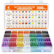 300pcs Blade Fuse Assortment Auto Car Truck Motorcycle Standard Mini Micro Fuses