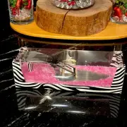 New Wild Eye Designs Magnetic Zebra Print High Heel Silver Cake Cutter Server