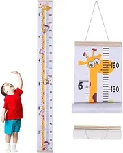 Baby Growth Height Chart, Hanging Ruler Wall Decals for Kids Boys Girls, Canvas and Wood Removable Measure Wall Ruler for Children