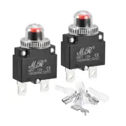 Circuit Overload Protector Kit 12A Push Button with Waterproof Caps 2 Set