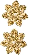 2pcs Adhesive Ironing Sheet Gold Applique Golden Patch Iron on Rhinestone Applique Bridal Wedding Applique Rhinestones Decor Rhinestone Flower Appliques Clothing Repair Patches Car