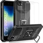 iPhone SE2/SE3 iPhone 13 12,Hard Cover+Drop Proof Durable Stand Case+Glass Film