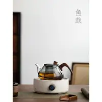 在飛比找ETMall東森購物網優惠-耐熱玻璃泡茶壺茶水分離過濾蒸煮茶壺日式復古電陶爐功夫茶具套裝