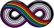 [Pinstant] Gay Asexual Queer Nonbinary Non Binary LGBTQ Rainbow Pride Flag Infinity Infinite Symbol 1.2" Enamel Pin Badge, 1.2 Inches wide, Enamel, enamel