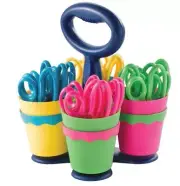 Westcott Kids Scissors Caddy 5" Blunt, Assorted Colors, 24-Pairs Antimicrobial