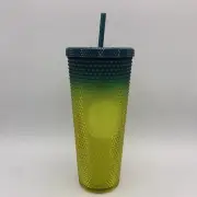 New Starbucks Fall 2023 Gradient Lemon Yellow Blue Studded Venti 24 oz Tumbler