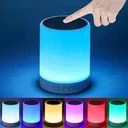 7-Color Touch Control Night Light - Rechargeable LED Bedside Lamp, RGB Table Lamp with Bluetooth Speaker, Portable Cordless Baby Night Light for Kids - Dimmable Colors & 8-Hour Battery Life