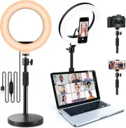 Ring Light with Stand Phone Holder 10 Desktop LED Circle for Laptop Computer Kit