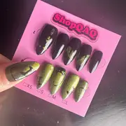 [Handmade & Real Shots] New Arrival Cool Cat Eye Press-On Nails - High-End Removable Trendy False Nails