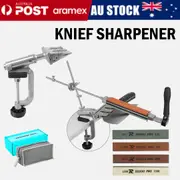 360° Edge Knife Sharpener Sharpening Fix-Angle System W/4 Stones 120-1500 Grits