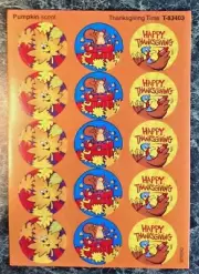 Vintage TREND Scratch & Sniff Stinky Sticker Sheet THANKSGIVING Pumpkin Scent