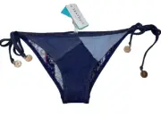 NEW WITH TAGS SEAFOLLY LADIES OUT OF THE BLUE TIE SIDE BIKINI PANTS SIZE 14