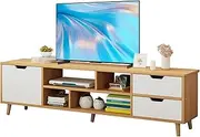 pofluany 55 Inch TV Stands Entertainment Center with Storage for Living Room TV Console Table Television Stands TV Table TV Cabinets for Living Room TV & Media Center Furniture White