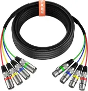EBXYA 20 Ft 4 Channel XLR Snake 4 Colored - Premium 1 Pack, Blue,Green,Red