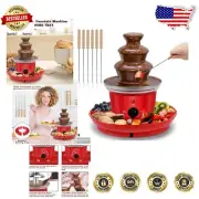 16oz 3-Tier Chocolate Fondue Fountain with 6 Forks for Luxurious Dessert Fun