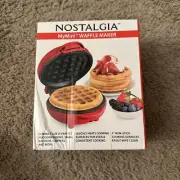 Nostalgia MyMini Waffle Maker 5" Non-Stick Cooking Surface. NEW Factory Sealed!