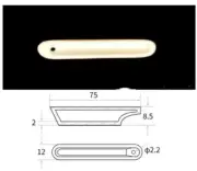 2Pcs 77mm 99% alumina crucible with holes Boat tube crucible