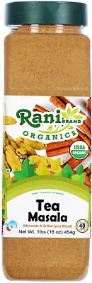 Rani Organic Tea (Chai) Masala Indian Spice Blend 16oz (1lb) 454g PET Jar