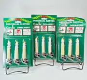 Retro Clip On Candle Ornaments for Light Strings Taiwan 3 Sets New Vintage