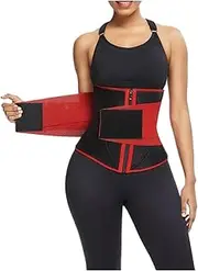 Waist Support Waist Trainer Belt Lumbar Support Posture Corrector Body Shaper Gym Band Tummy Tuck Lumbar Support(Red,Small)
