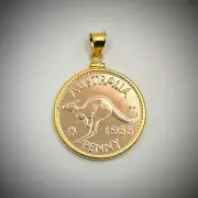 Rose Gold Australian Penny Yellow Gold Filled Bezel - Choose the Year 1938-1964