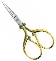 KRETZER SPIRALE 110809 3.5"/ 9cm Embroidery Scissors, Nickel and Gold Plated