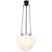 Fairfield 3 Chain Pendants Lights Black Art Deco Lighting Beehive Gloss Retro Period