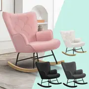 ALFORDSON Rocking Chair Armchair Accent Feeding Chair Lounge Tufted Sofa Couch