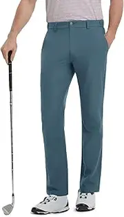 [VEBOON] Mens Golf Pants Stretch 30"/32"/34" Water-Resistant Lightweight Stretch Casual Flat Front Dress Pants with 5 Pockets