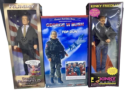 Donald Rumsfeld George W Bush Kinky Friedman 12" Figures Large GI Joe Scale