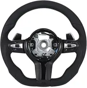 Half Perforated Flat Bottom Full Leather Steering Wheel，Compatible With BMW F10 F30 F20 F80 F18 F90 F15 F85 F16 F86(M5)