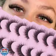 False Eyelashes Wispy Lashes Cat Eye Natural Eyelashes 3D Lashes 16mm Fake Ey