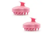 Comfeya: Silicone Massage Shampoo Hair Brush - Pink (Set of 2)