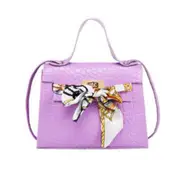 2 Pcs Women PU Leather Handbag Shoulder With Scarf Decor Lady Crossbody Bag Tote Messenger Satchel Purse