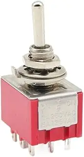 KLVN 1PCS MTS-102 Red 6MM Mini 3/6/9 /12PIN Toggle Switch 2/3 Position Self Locking SPDT ON-Off -ON Rocker Switch Waterproof Cap(MTS-303)
