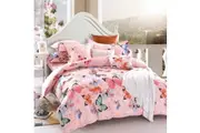 PINK BUTTERFLY Quilt Doona Duvet Cover Set