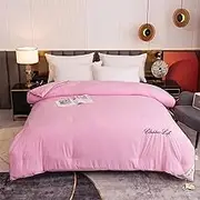 Silk Comforter, All Season Soft Fluffy and Cozy Comforter, All-Cotton Quilt Cover, 100% Long-Strand Mulberry Silk Filling, Lightweight Breathable Duvet (D 220X240cm(5kg))