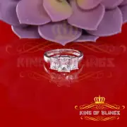 925 Sterling Silver Square 4.50ct White Cubic Zirconia Womens Ring Size 8