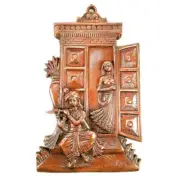 Radha Krishna Wall Hanging Metal Showpiece Decor Figurine 13 inches