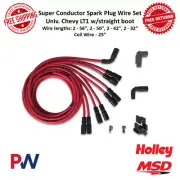 MSD 8.5 mm Super Conductor Spark Plug Wire Set, Red, 90 Degree For GM LT1 Engine