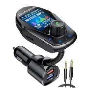 Bluetooth FM Transmitter (Upgraded Version) in-Car Wireless Radio Adapter Kit